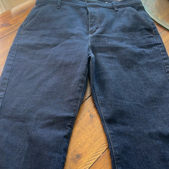 Ann Taylor Factory blue denim dressy jean trousers wide leg high rise sz 8p - Picture 6 of 15